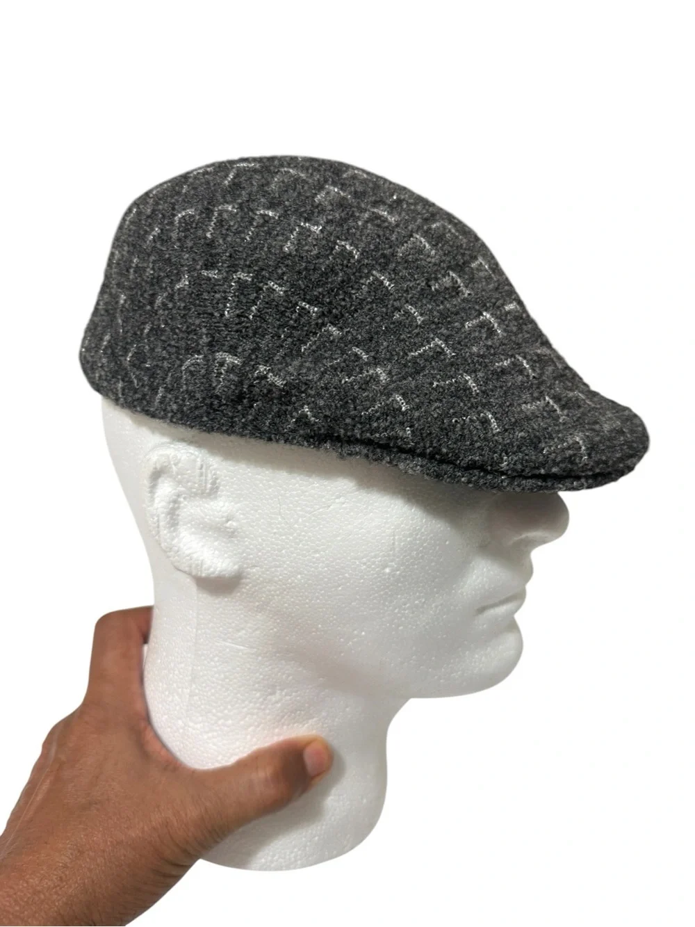 Kangol Dark Gray Wool Blend Newsboy Cap
